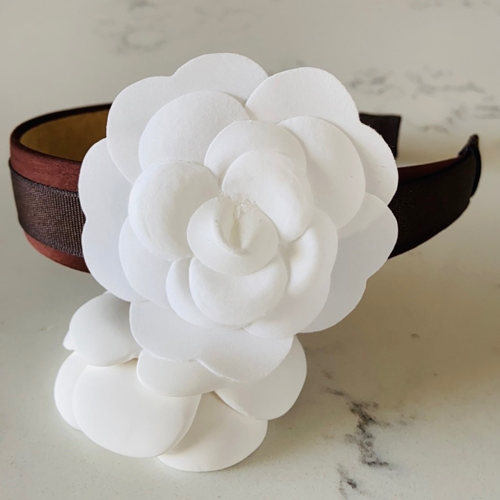 White Camellia Handcrafted Headband